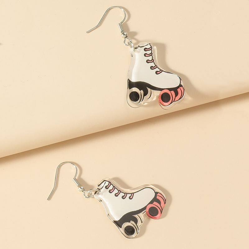 Minimalist Fun Creative Trendy Acrylic Drop Earrings Unique Niche Leaf Fruit Pendant Hooks Ear Jewelry_voghion.com