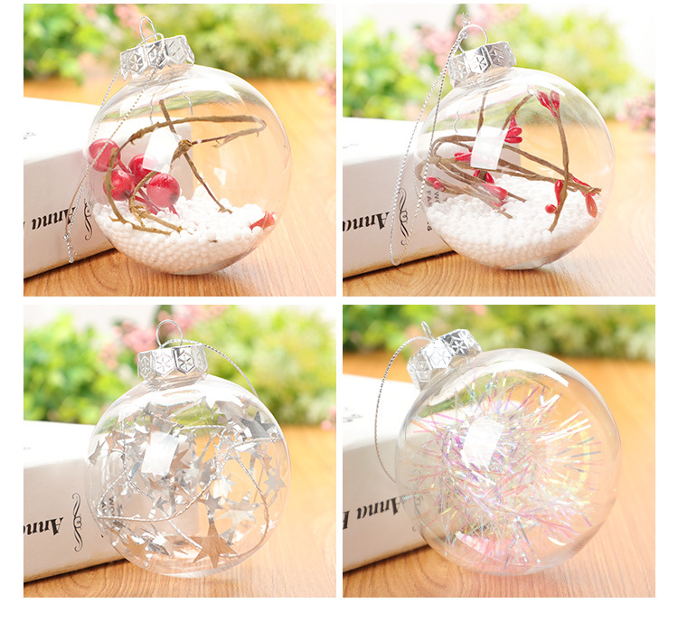 Wedding products: cross-border transparent plastic balls, hollow round balls, Christmas balls, Christmas, New Year and Spring Festival PET decorative balls with decorations detail image 7