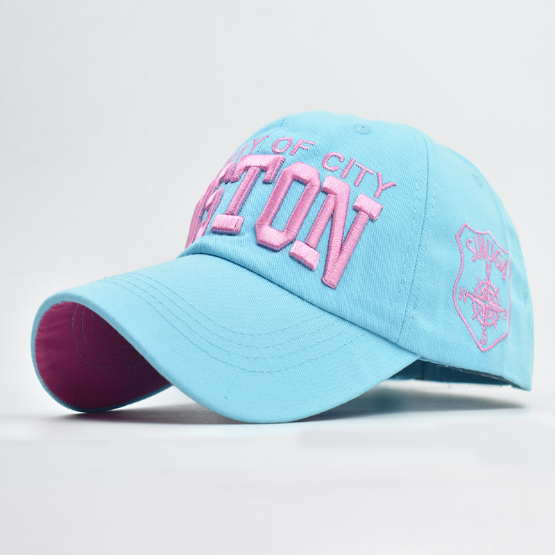Nuevo sombrero transfronterizo gorra de béisbol Boston bordado de letras grandes gorra de pico 3D clásico gorra de bordado tridimensional