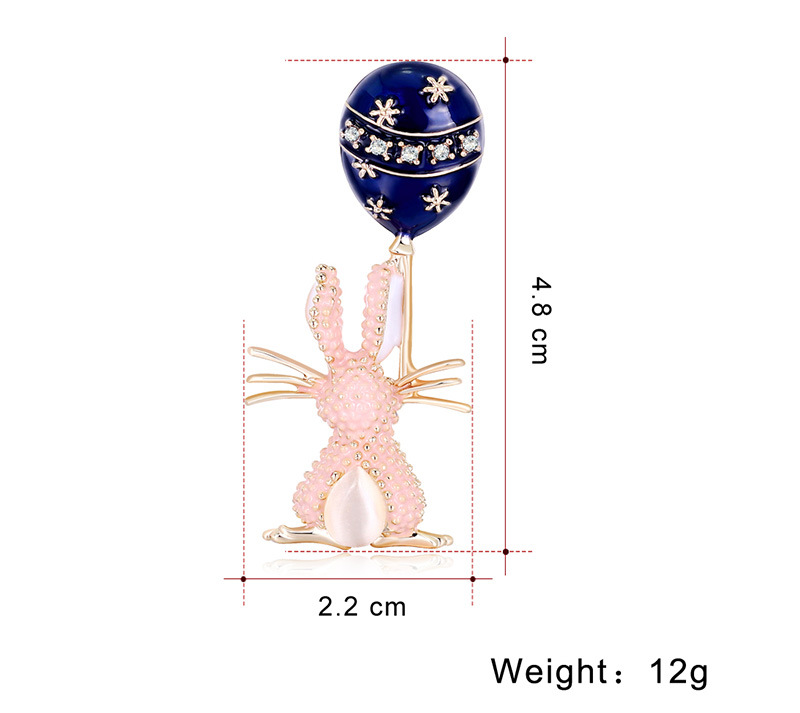 Mode Cartoon Koreanische Kaninchen Ballon Öl Tropfen Brosche display picture 1