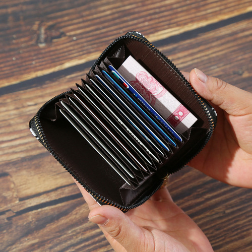 Card bag women's anti-degaussing card holder ID report multi-card slot card bag large capacity accordion bag custom LOGO company gift