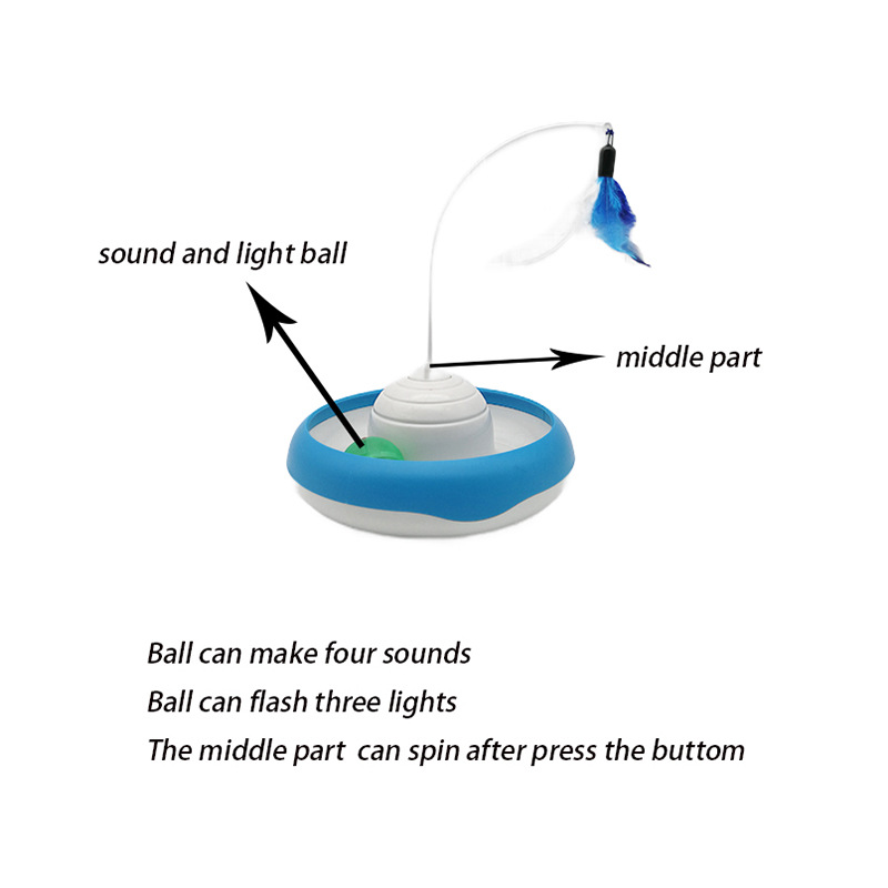 跨境寵物用品逗貓玩具多功能 寵物電動(dòng)逗貓棒自動(dòng)羽毛轉(zhuǎn)盤(pán) 逗貓器
