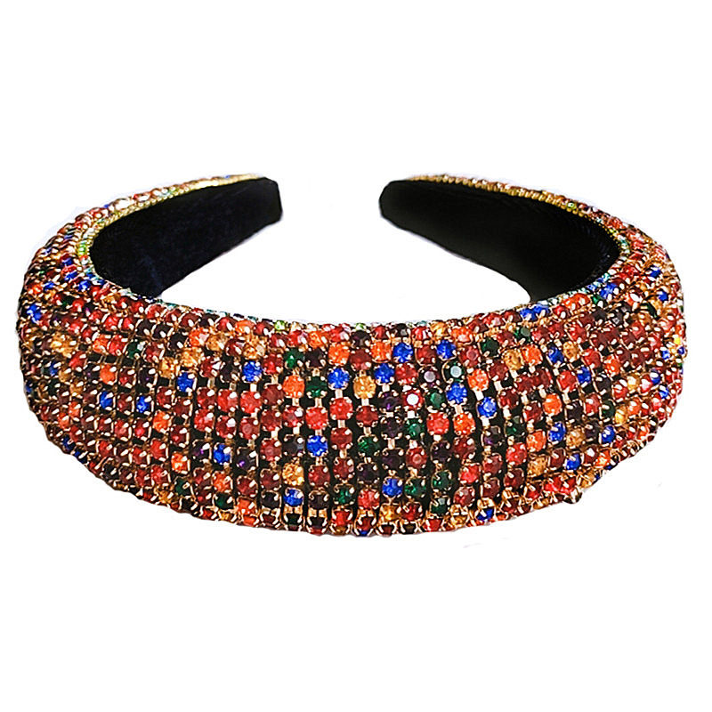 Fashion Exaggerated Diamond Red Headband Diamond Geometric Rhinestone Headband Wholesale Nihaojewelry display picture 1