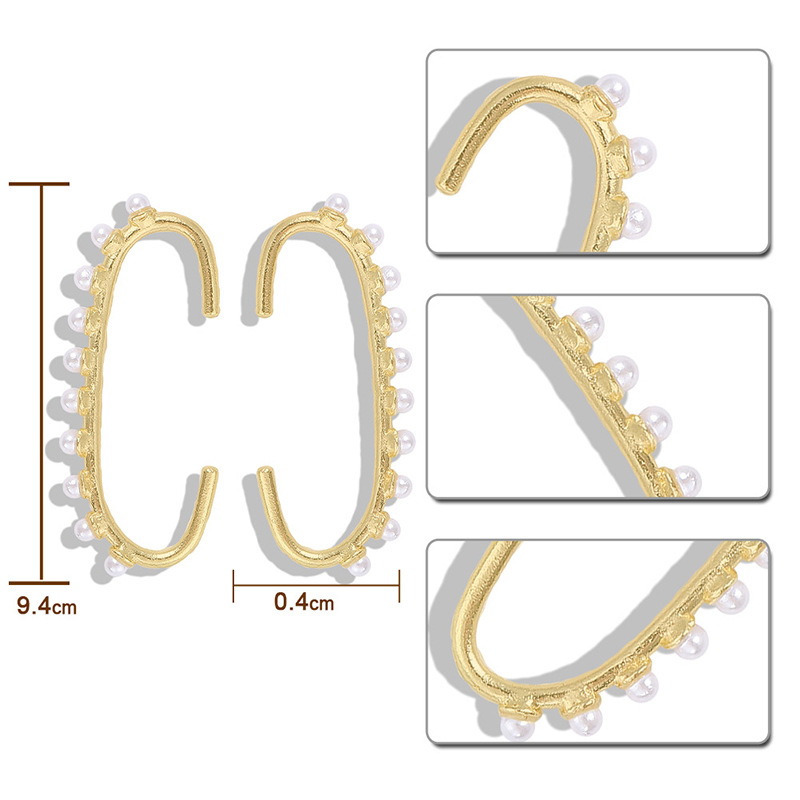 Pendientes De Aguja De Moda Broche De Perlas De Diamantes Doble Con Pendientes De Clip De Papel Al Por Mayor Nihaojewelry display picture 3