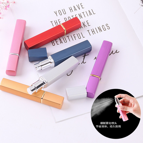 Square scented oil refill bottle, portable lipstick tube scented oil bottle, scented oil tube travel glass empty bottle, 12ml