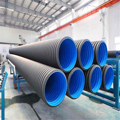 Hebei HDPE Double-wall corrugated pipe N8 Plastic Municipal administration The Conduit black a drain Road Sewage pipe Produce Manufactor