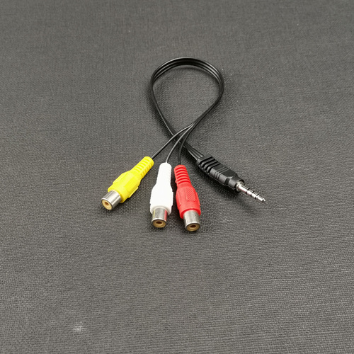 3.5mm male to 1/3 AV female lotus RCA adapter cable 3.5 to AV socket TV 3-in-1 audio video cable 