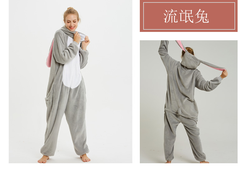 Fábrica al por mayor de franela engrosada animal de dibujos animados Tianma dinosaurio gato Triceratops de una sola pieza pijamas ropa para el hogar Otoño e Invierno