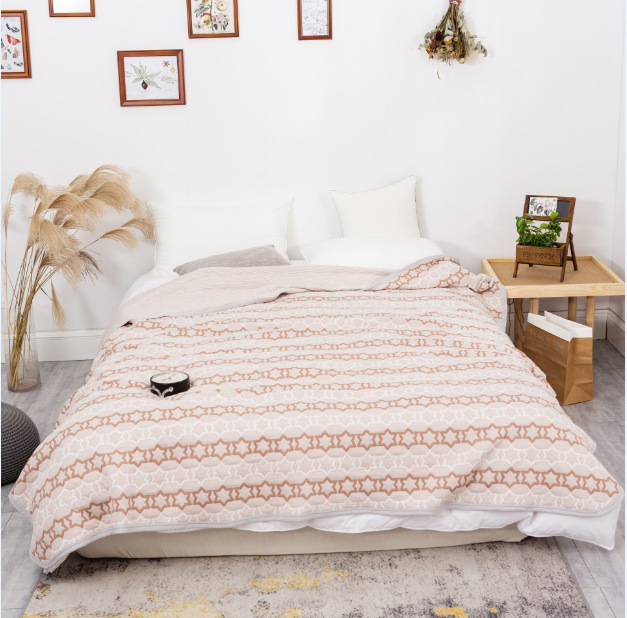 純棉針織提花夏被毯