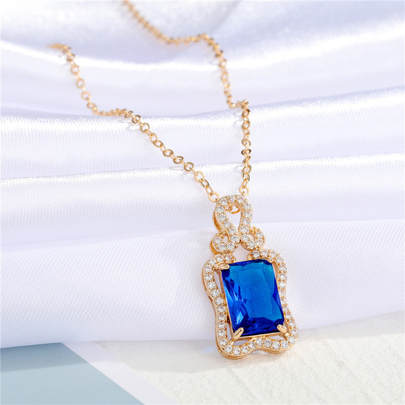 new rainbow color diamond imitation gem pendant necklace