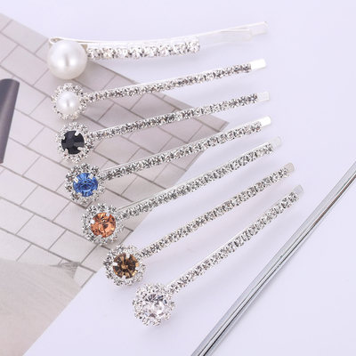 Cross border new pattern Korean Edition Word folder Hairpin gemstone Rhinestone Liuhaijia Trend Hair Ornaments Stall goods wholesale