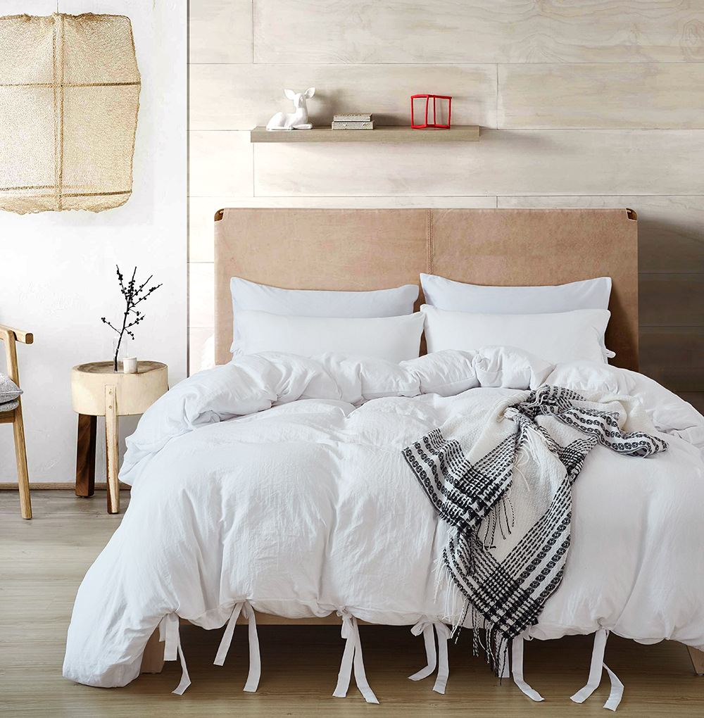 跨境家纺日本尺寸四件套外贸热销亚马逊爆款水洗系带床上用品套件