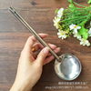 Putting hot pot soup soup leakage stainless steel hot pot spoon hot pot leakage cooking appliance kitchen 6#7#round handle shell leakage