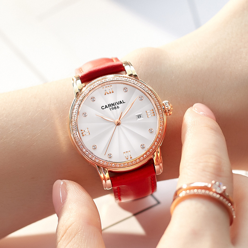 Carnival Women's Automatic Mechanical Watch with Simple Strap, Women's Carnival Watch Design Manufacturer Wholesale