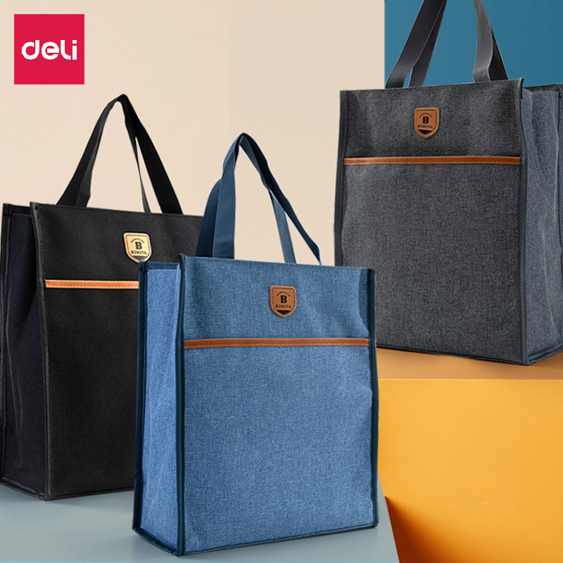 Deli Document Bag72618 Student Tutorial Bag Handbag Oxford Bag Hand-carrying Book Bag Tutorial Bag Simple