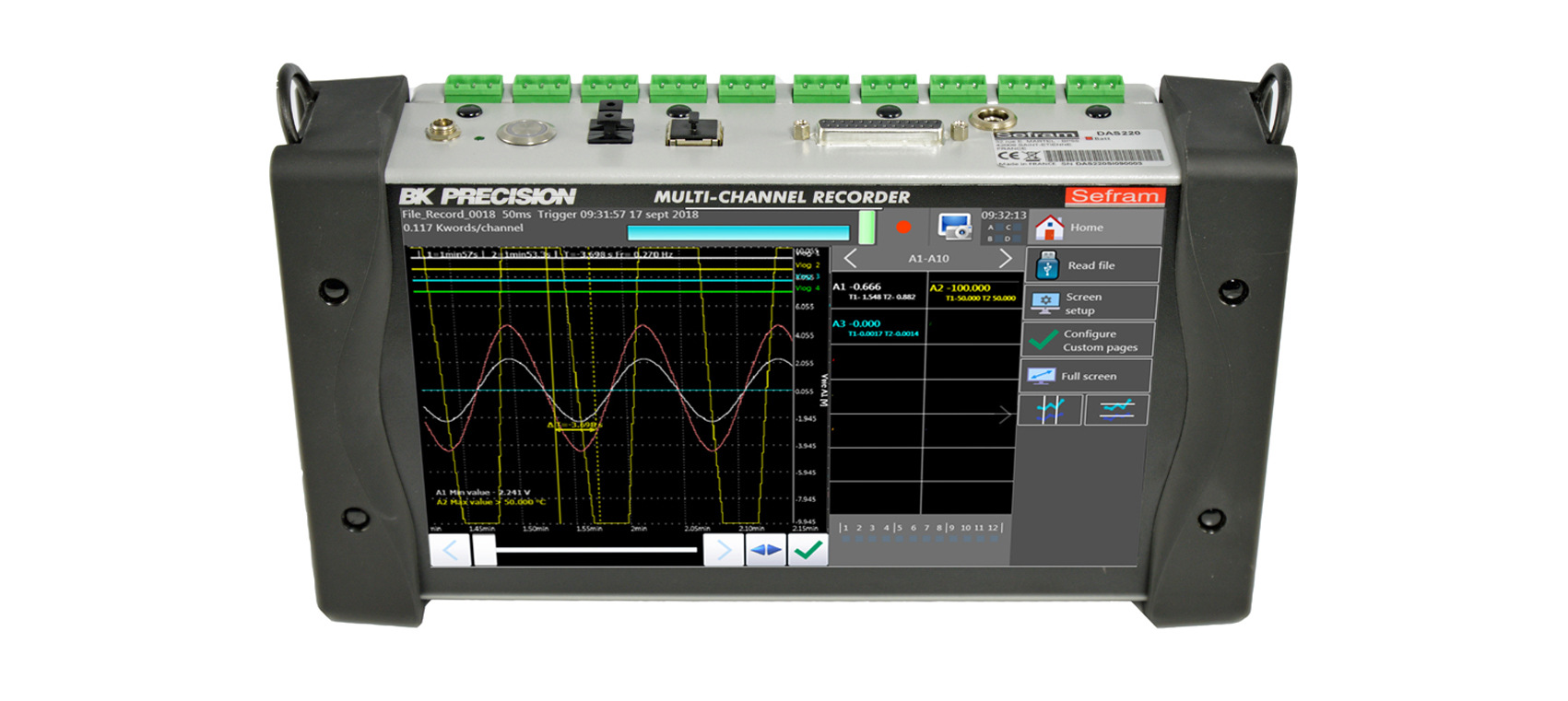 常州 同惠 DAS220BAT 多通道手持式数据记录仪