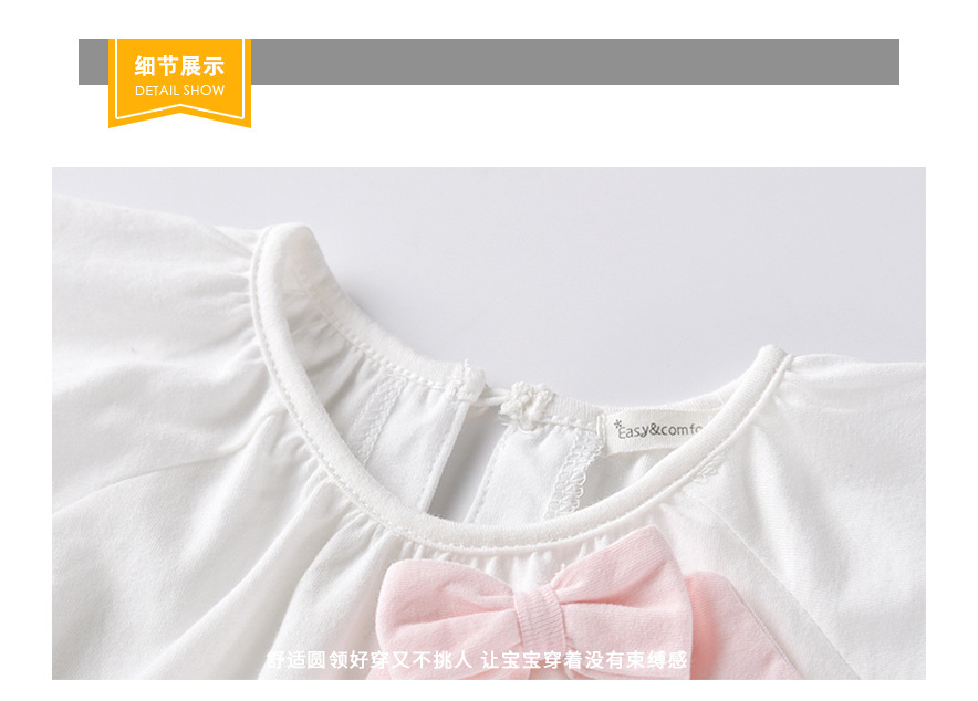 Qile Rabbit Sommer Baby Kleidung Mädchen Kurz Ärmel Ige Koreanische Version Lose Top Damen Stil Besticktes Baby T-shirt display picture 7