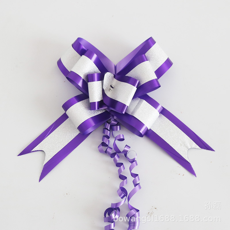 Nuevo gran doble capa brillo plata cebolla arco mano tire flor de la boda regalo del coche de la flor embalaje ramo tire de la flor 5cm