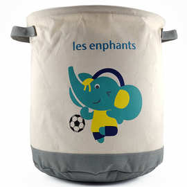 定做拼接棉麻布拼接收纳桶 衣服杂物桶 黄麻布脏衣收纳筐定制logo