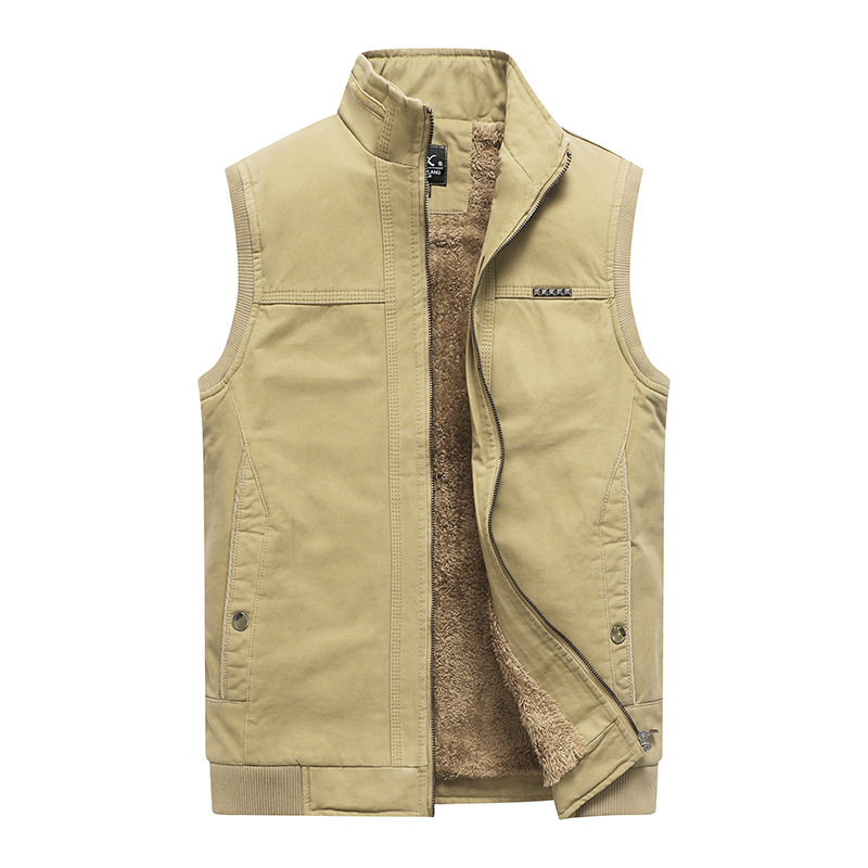 Otoño e Invierno nuevo chaleco forrado de lana cálido y cómodo Chaleco de los hombres deportes cálido chaleco moda abrigo chaleco
