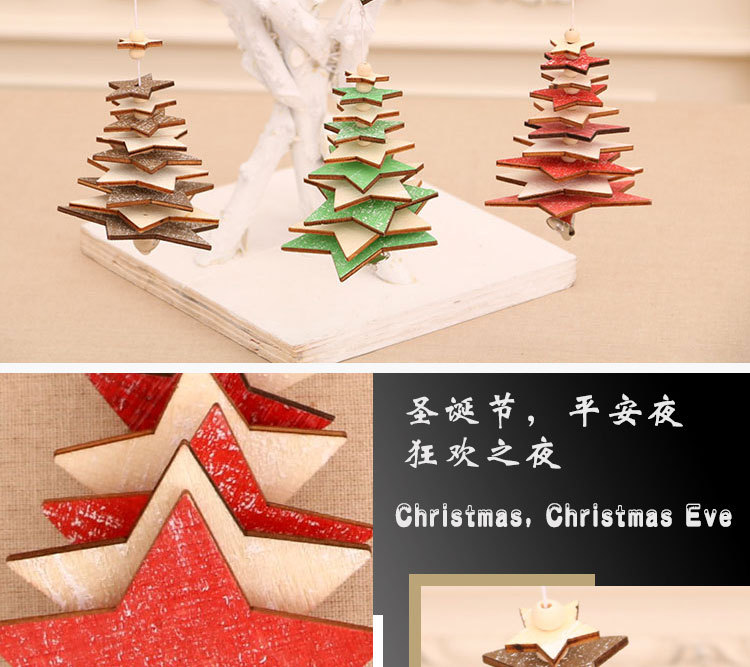 Christmas Decorations Wooden Bells Pendant Wholesale display picture 7