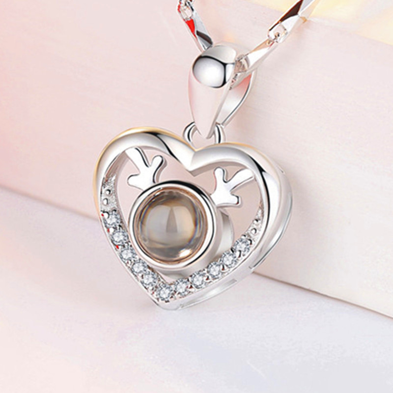 Antlers Necklace clavicle Heart-shaped Valentines Day gift Send his girlfriend Jewelry customized