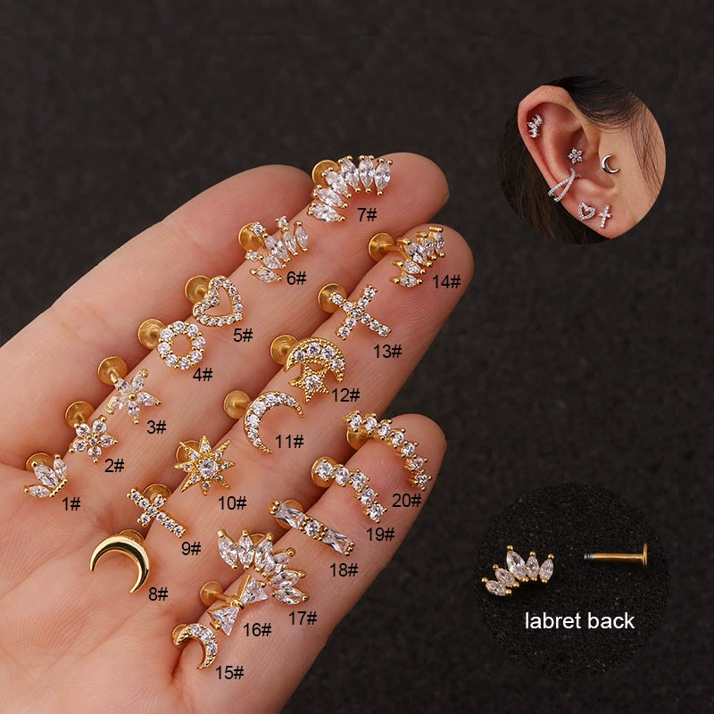 Серьги из нержавеющей стали, пирсинг губ, корейский стиль