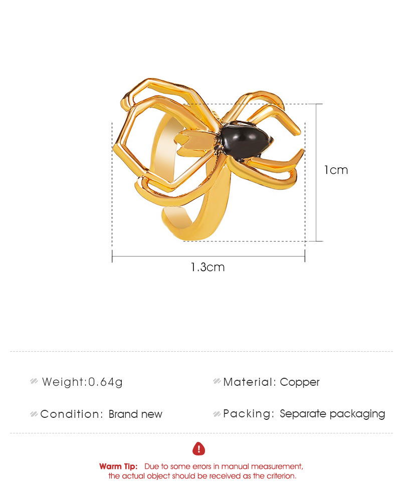 New Hollow Spider Punk Style Single Insect Without Pierced Ear Clip Wholesale display picture 1