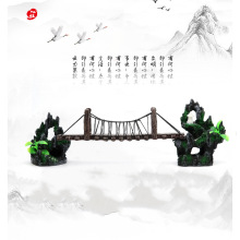 厂家供应鱼缸造景装饰桥水族器材配件树脂桥分体造景假山复古吊桥