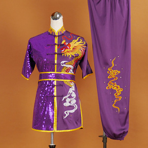 Tai chi clothing chinese kung fu uniforms Children embroidered performance clothes: long fist and swordsmanship training clothes