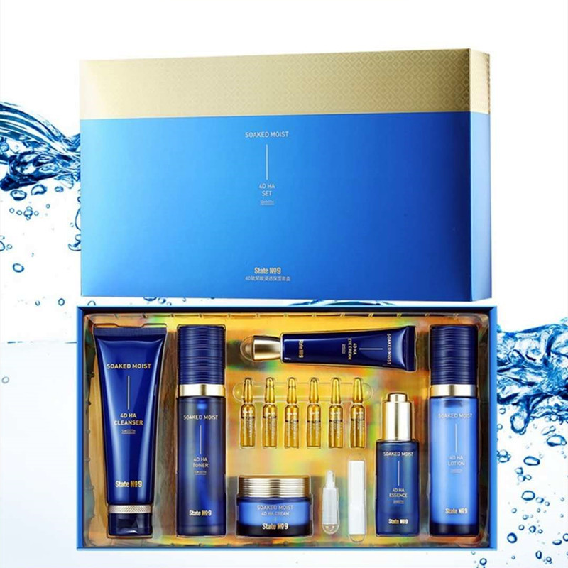 邦9号邦九号4D玻尿酸浸透保湿套盒12件套洗面奶水乳精华面霜|ru