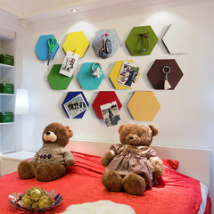 Hexagonal felt board kindergarten colorful acoustic panel 3D wall sticker felt display board kindergarten colorful photo wall board