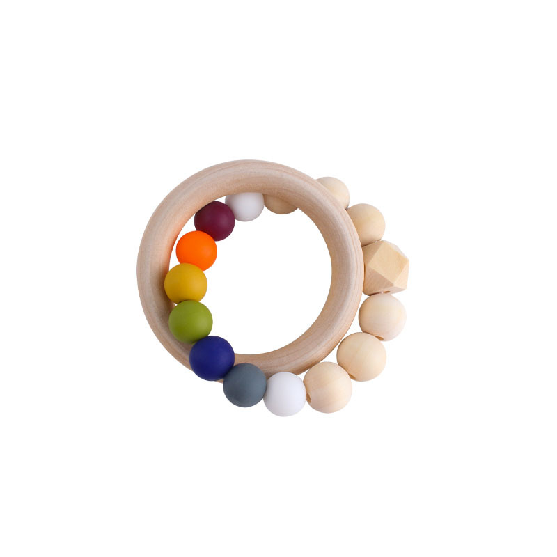 Nueva DIY creativo Hemu anillo macaron color juguete teether Seguridad Protección del Medio Ambiente pulsera de cuentas silicona teether