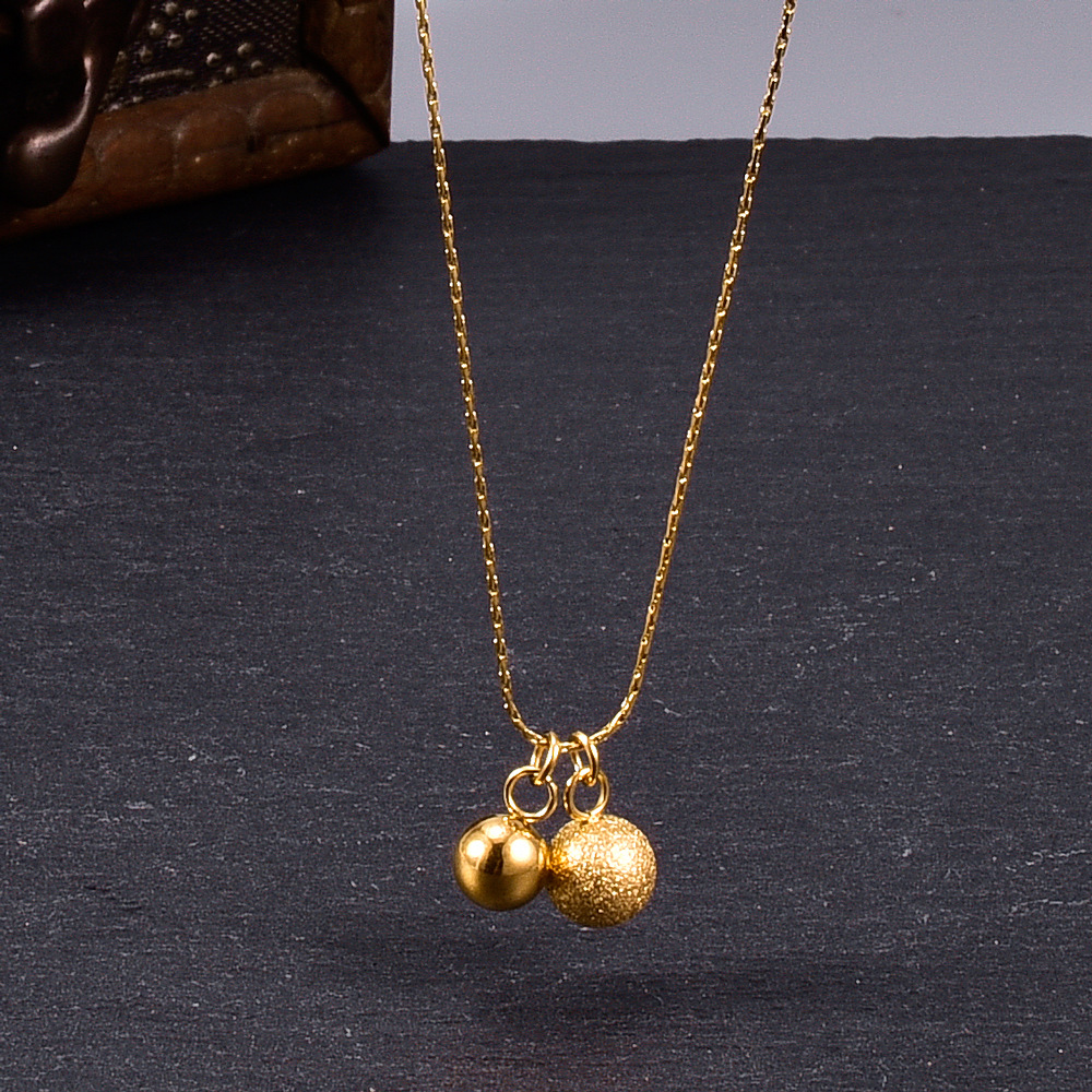 Wholesale Jewelry Fashion Double Steel Ball Pendant Titanium Steel Necklace Nihaojewelry display picture 3
