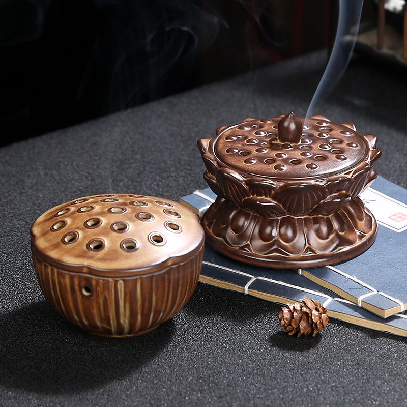 2小時盤香爐 複古陶瓷香爐擺件檀香熏香爐蓮花爐創意禮品廠家批發