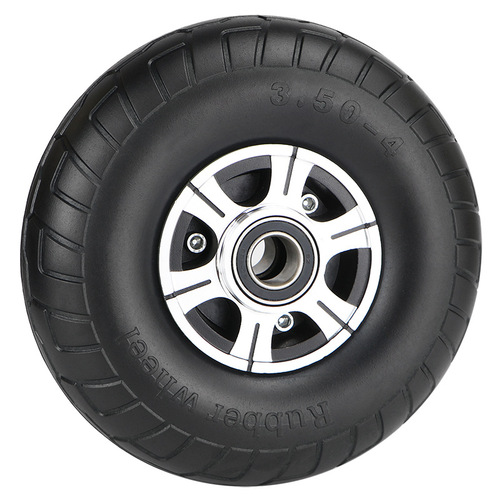 Solid rubber wheels, 10-inch heavy-duty alloy hand truck, tiger cart, puncture-resistant tires