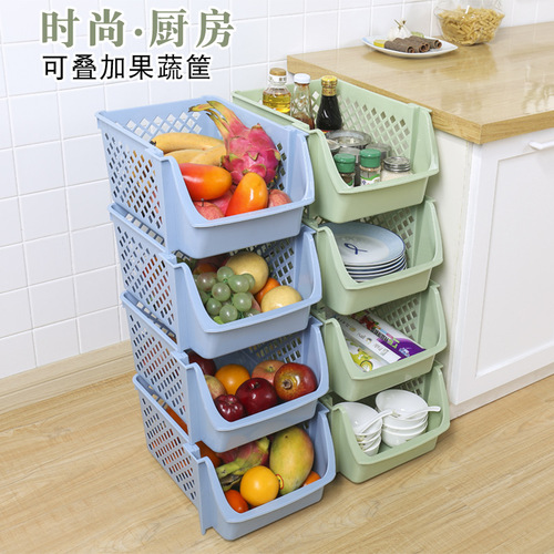 Kitchen rack floor-standing multi-layer stacked fruit and vegetable storage basket multi-functional toy storage rack storage basket frame