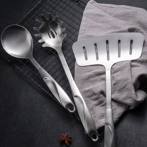 S-shaped hollow handle 304 stainless steel kitchenware set household cooking stainless steel spatula kitchen supplies seven-piece gift