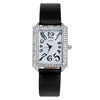 Fashionable rectangular quartz swiss watch, wish, diamond encrusted