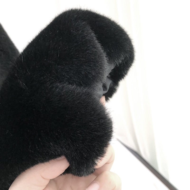 Palton damă din blană artificială cu glugă și urechi de urs_voghion.com