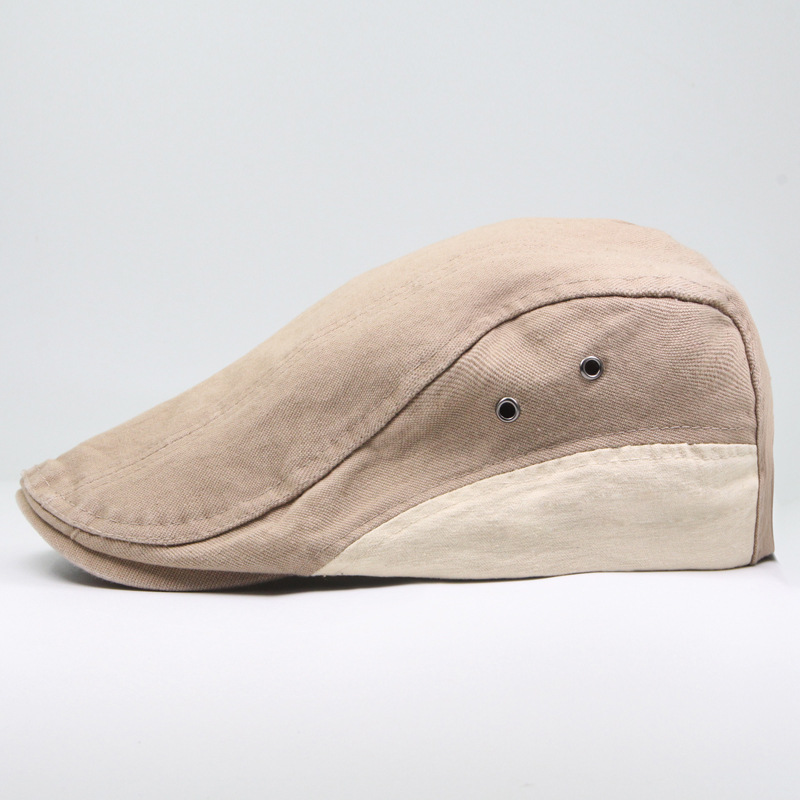 Sommer-Baseball-Sonnenschutz und Sonnenschutz-Freizeit-Baskenmütze für Herren aus reiner Baumwolle mit Entenzunge_voghion.com