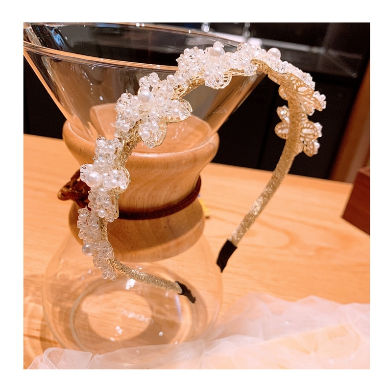Korean Original Handmade Rice Grain Pearl Crystal Mix  Match Bright Flower Headband  Wholesale Nihaojewelry display picture 6