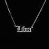 Glossy accessory, zodiac signs stainless steel with letters, necklace, pendant, chain for key bag 