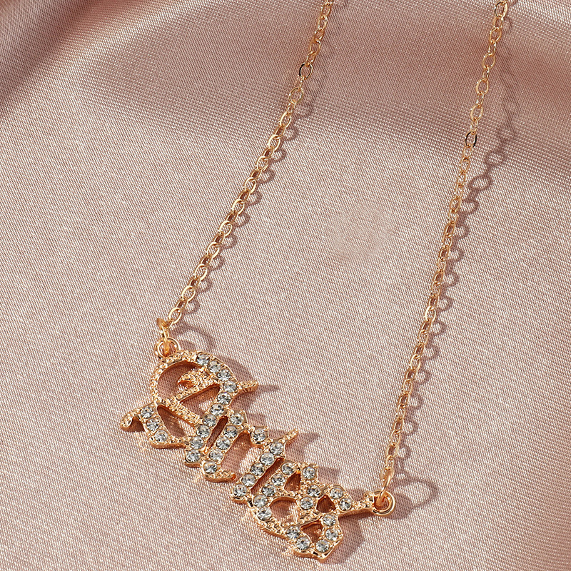 fashion  retro  diamond twelve constellation necklace