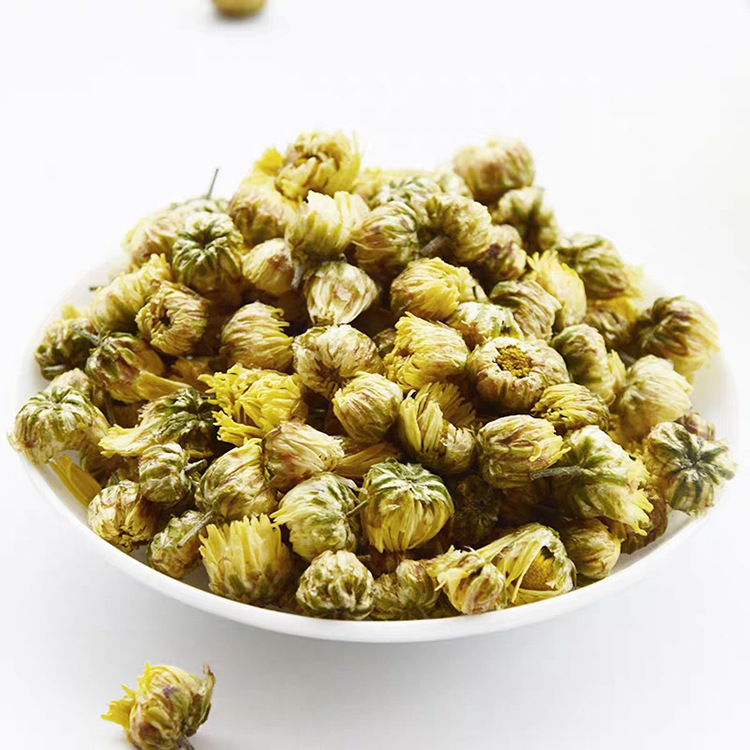 Tai Ju Wang Bud Chrysanthemum (Chrysanthemum morifolium) — Dried Hangzhou White Chrysanthemum Flower Tea, 500g preparation