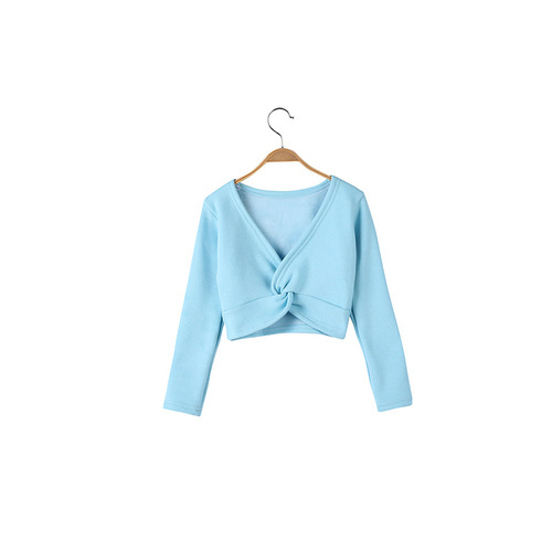 Children's dance clothes new thickened velvet shawl young girls practice clothes long-sleeved thickened dance clothes autumn and winter