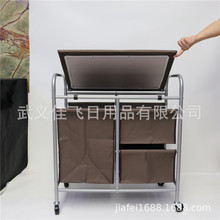 牛津布脏衣篮大号脏衣车收纳分类带烫衣板洗衣车带轮子可移动外贸