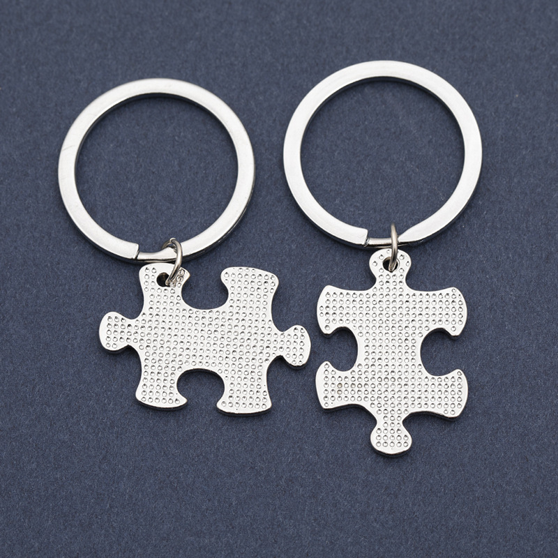 Fashion Square Couple Splicing Alloy Keychain display picture 4