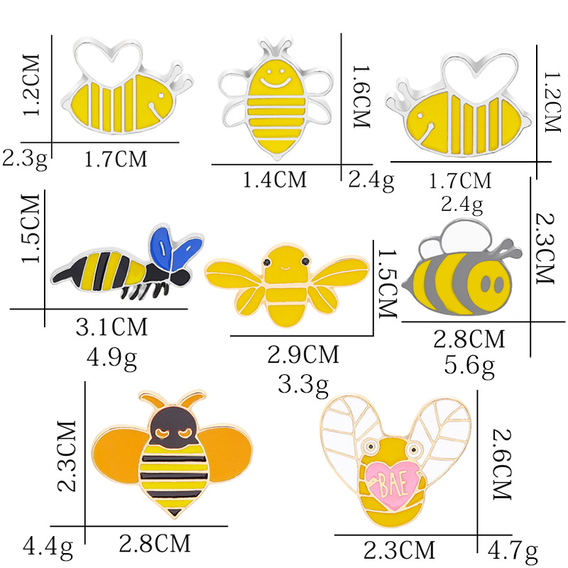 6g Weight Brooches Classification Cute Pin Heart Shape Alloy Contrast Collar Enamel Unisex Brooches