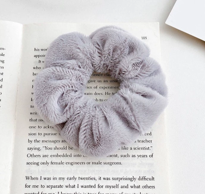 Hair Scrunchie (Brand) Cute Plush Elastic, Soft Fluffy Large-Loop, Multi Colors